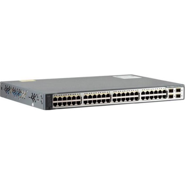 SWITCH CISCO WS-C3750V2-48PS-S 48-Ports 10/100 (4) 1G SFP POE w/ Rkmnts