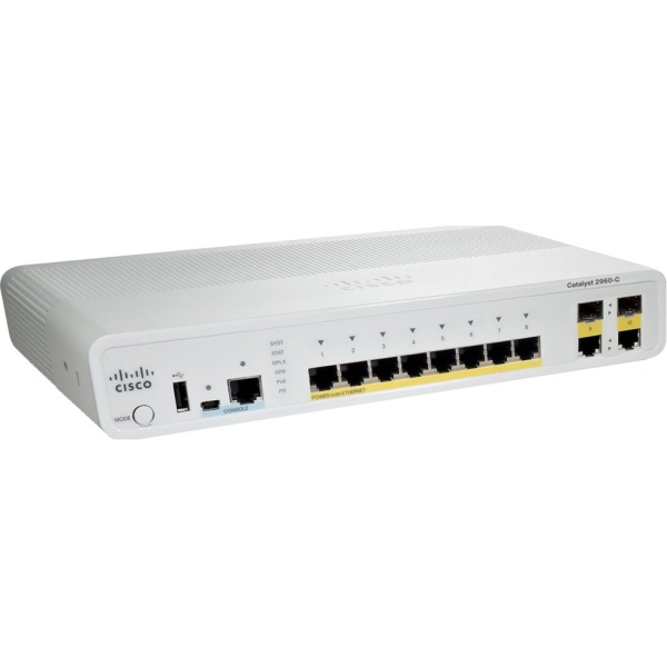 SWITCH CISCO WS-C2960CG-8TC-L 8-Ports Gigabit (2) 1G SFP No without/ Rkmnts