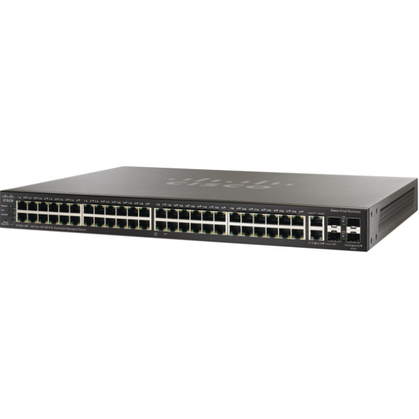 SWITCH CISCO SF500-48P-K9-G5 48-Ports 10/100 (4) 1G SFP POE+ Stackable Mangaged w/ Rkmnts