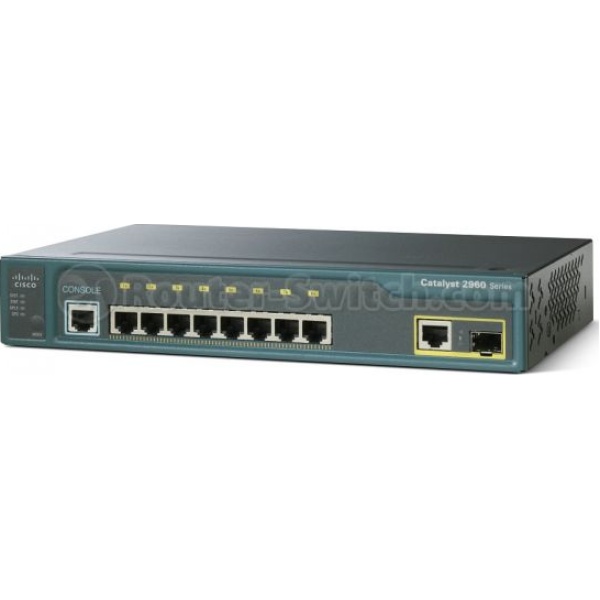 SWITCH CISCO WS-C2960-8TC-L 8-Ports 10/100 (1) 1G SFP without/ Rkmnts