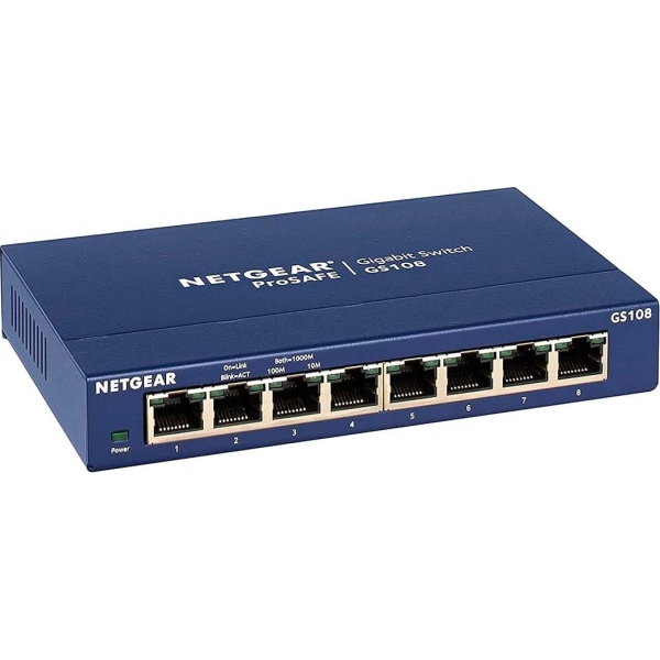 SWITCH NETGEAR ProSafe GS108 8-Ports Gigabit without/ Rkmnts