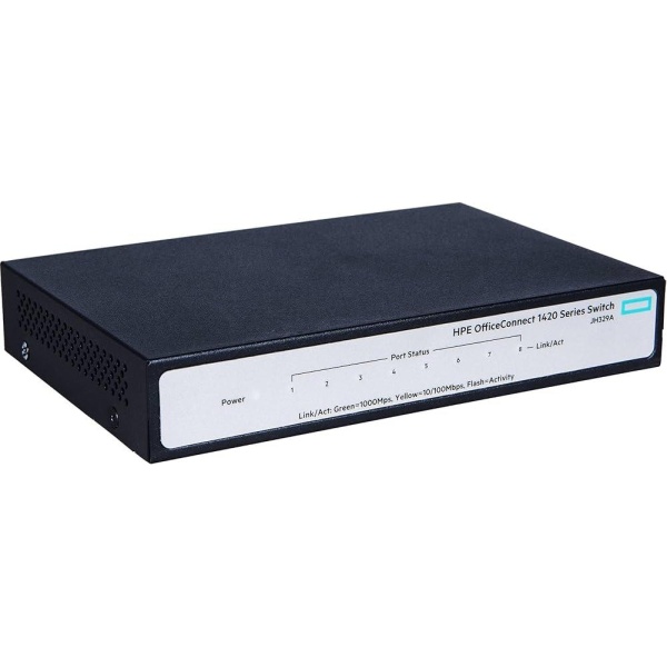 SWITCH HPE OfficeConnect 1420 8-Ports Gigabit *NO PSU* without/ Rkmnts