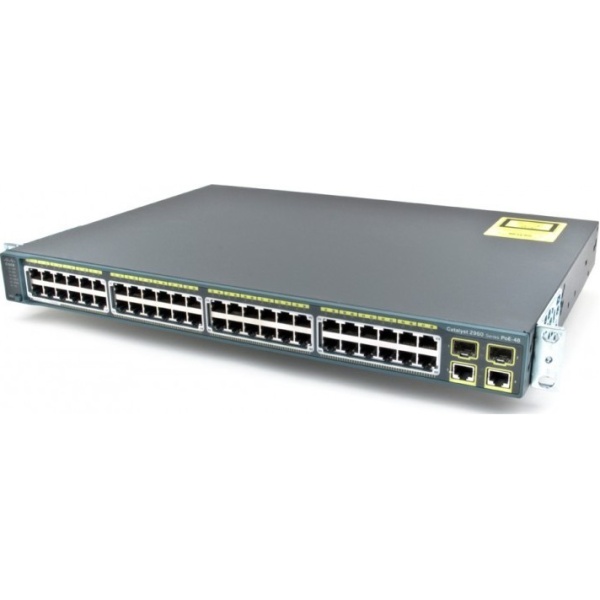 SWITCH CISCO WS-C2960-48PST-L 48-Ports 10/100 (2) 1G SFP POE 2 x 1000BASE-T w/ Rkmnts