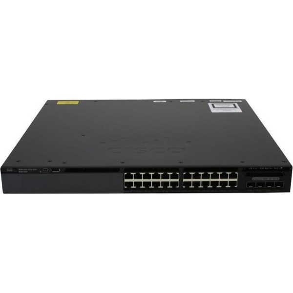 SWITCH CISCO 3650 24-Ports Gigabit (2) 10G SFP or (4) 1GB SFP PSU 250W (P/N: PWR-C2-250WAC) w/ Rkmnts